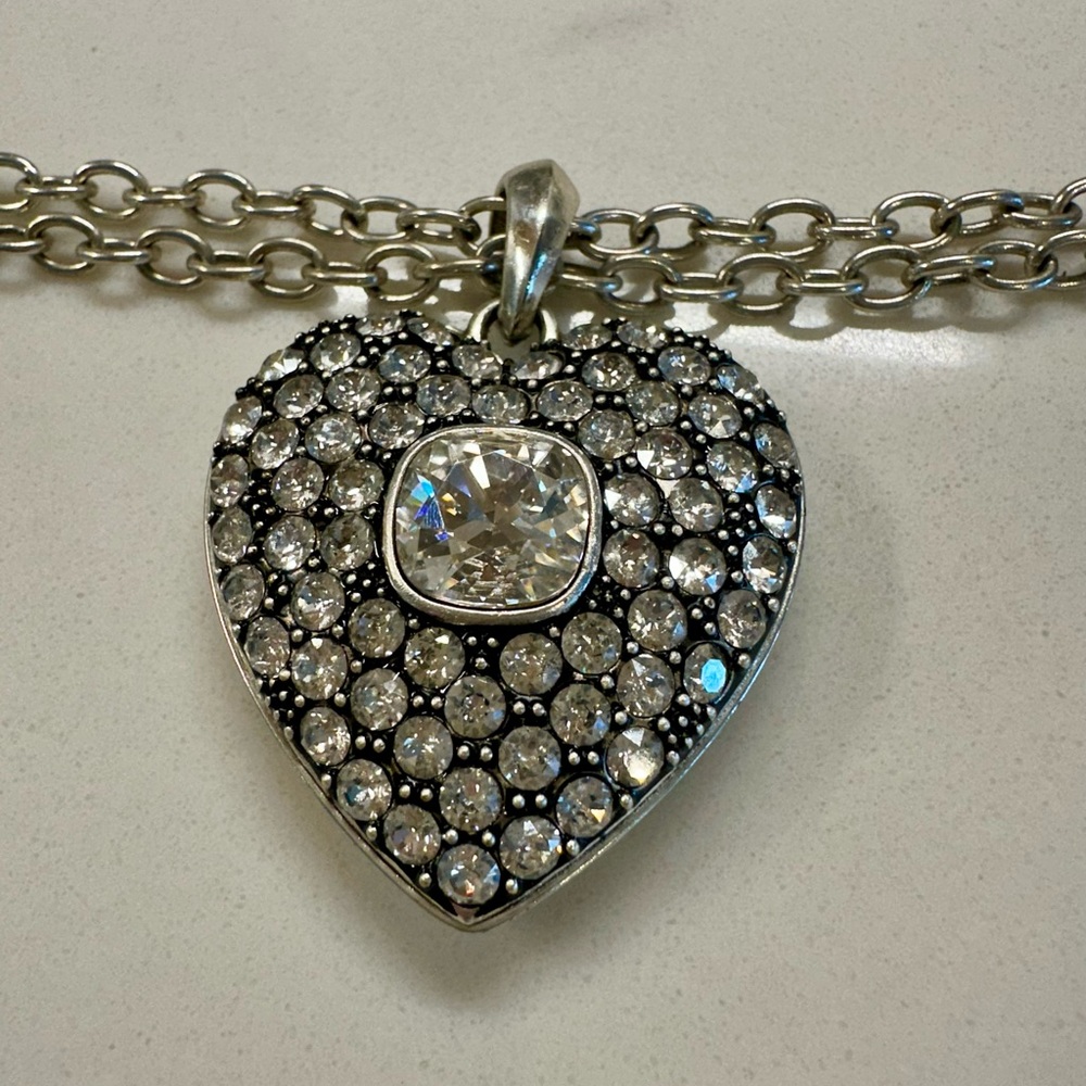 NWT: BRIGHTON Adela Heart Pendant Necklace in Silver